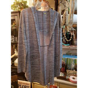 Ladies Large Hoodie Cardigan With Shirt tail hem